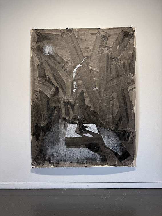 Andreas Hofer, «Nachricht von Hans», Tusche und Gouache auf Papier, 150 x 200 cm, 2024
