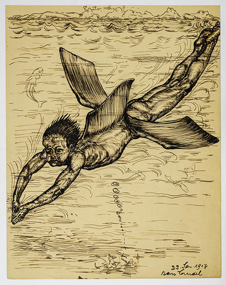 Hans Trudel, Knabe mit Flügeln (Kopfsprung), 1917, Bild: René Rötheli