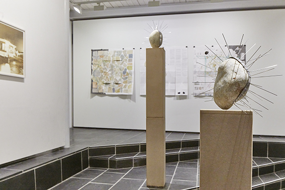 Ausstellungsansicht, Untergeschoss im Trudelhaus Baden 
Manuela Morales Dèlano und Esther Ernst